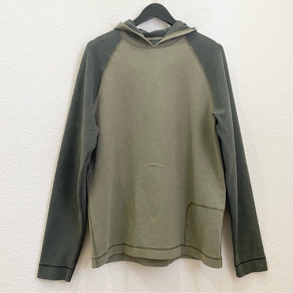 LULULEMON Olive Army Green Colorblock Men’s Pullover Hoodie - Picture 1 of 12